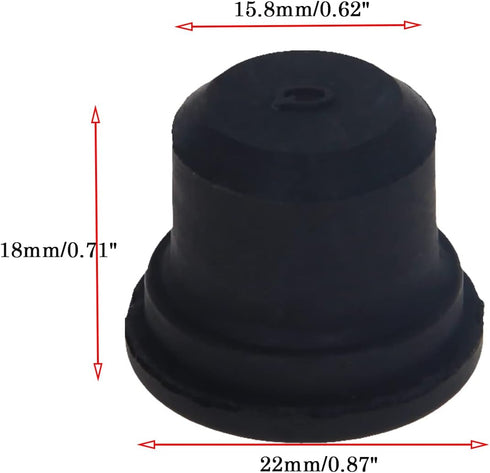 Heyiarbeit Solid Rubber Stoppers 15.8mm Dia Seal Hole Insert Stopper Black 3 PCS