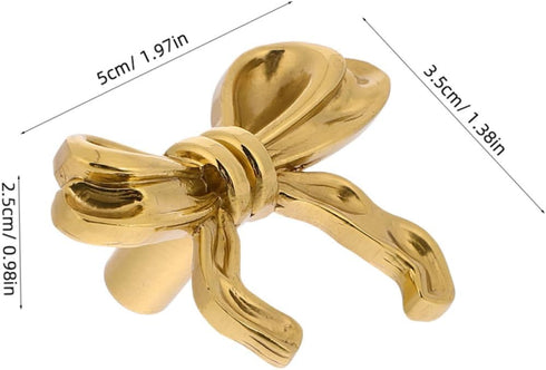 4pcs ibasenice Elegant Bow Drawer Pulls Decorative Brass Knobs for Cabinets and Dressers Ergonomic Design Suitable