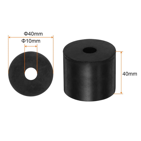 4pcs Rubber Spacer 1.57 Inch OD 0.4 Inch ID 1.57 Inch Thick Neoprene Round Anti Vibration Isolation Pads Isolator Rubber Washers Bushings for Home Cars Boat Accessories, Black