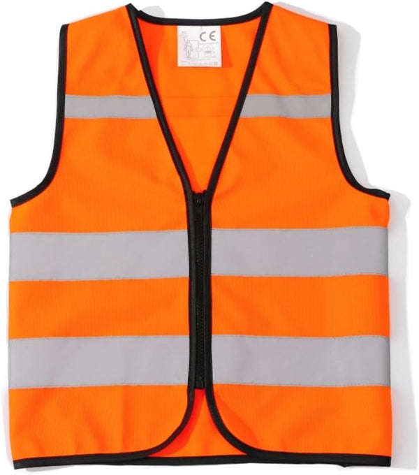 High Visibility Kids Safety Vest, Toddler Reflective Vest for Cycling & Running, Orange XS