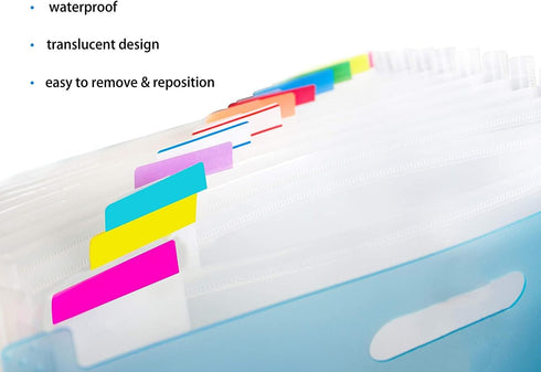 ELII 300 Pcs 2 Inch Sticky Index Tabs, Colorful Writable Transparent Book Tabs for Notebooks and Annotating