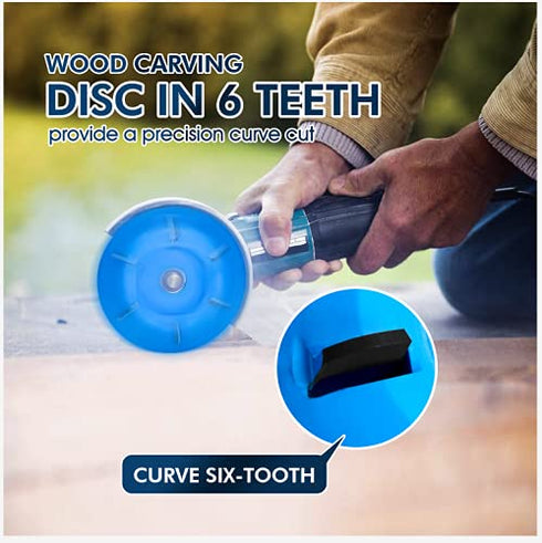 5 Pieces Wood Carving Disc Grinding Wheel Shaping Disc Set (12 Teeth, 6 Teeth, 22 Teeth, 4 1/2)