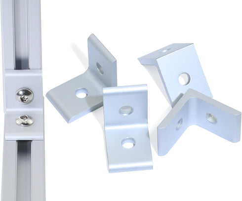 10 Sets 1" x 1" Aluminum Profile L-Shape Corner Bracket with 10pcs Inside Corner Bracket & 20pcs T Nuts and Screws