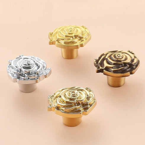 SANCHAKOU 2 Pack Cabinet Furniture Knobs Brass Wardrobe Rose Handle Single Hole Drawer Shoe Cabinet Bedside Table