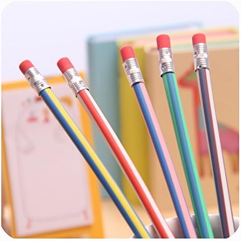 Haawooky 35 Pieces Flexible Soft Pencil Magic Bend Pencils for Kids School Fun Equipment