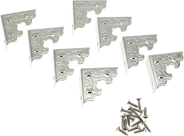 HAJXZH 24 Pcs Vintage Corner Protectors Antique Triangle Guard Metal Edge Guard Box