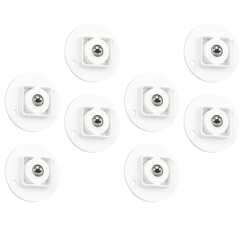 Cabilock 8pcs Adhesive Storage Box Sliding Wheels White Steel Ball Bearing Casters