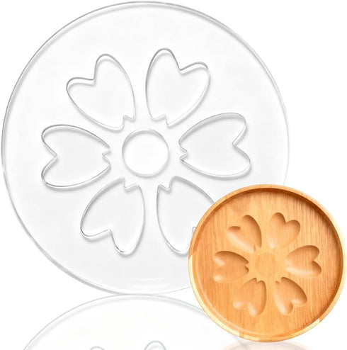 Flower Router Template Round Acrylic Router Template for Woodworking Drawing Inlay Templates