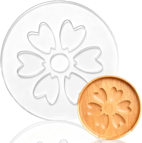 Flower Router Template Round Acrylic Router Template for Woodworking Drawing Inlay Templates