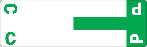 Smead AlphaZ NCC Color-Coded Label, C&P, Dark Green, 100 per Pack (67154)