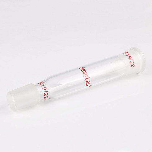 stonylab Glass Straight Connecting Adapter, 90mm, 19/22 Outer Joint to 19/22 Inner Joint for Lab Supply