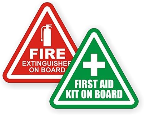 decals 3" Fire Extinguisher | First Aid Kit on Board Vinyl | Sticker
