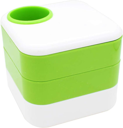 Green Pencil Holder Pen Containers for Desk, 3 Rotating Drawer Desk Organizer, Square