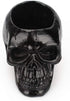 Skull Pen Holder and Makeup Brush Holder, Halloween Skull Storage Box for Office Desk, Green Plant Pot (Black)