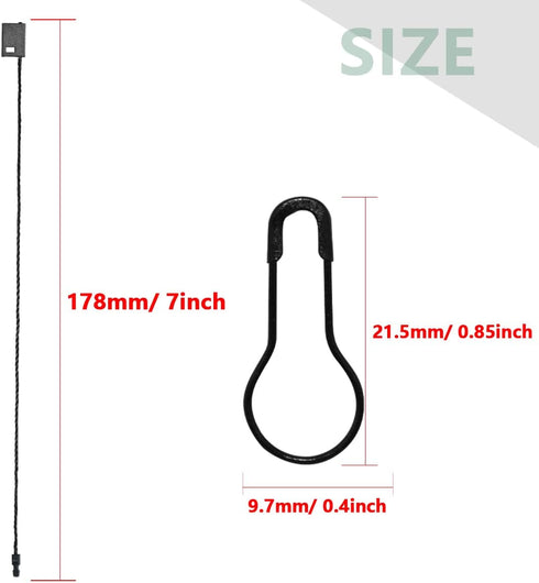 500 Pcs 7 Inch Hang Tag Fasteners with Black Nylon Strings & 500 Pcs Black Metal Ground Safety Pins