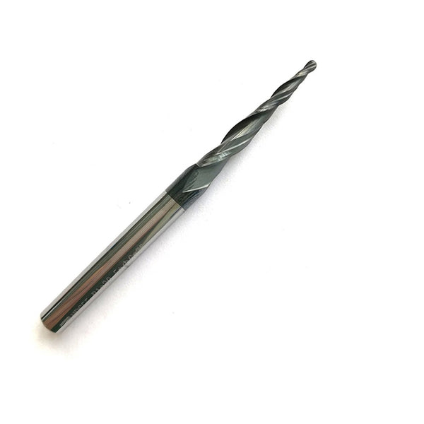 JERRAY CNC Carving 3.92 Deg 2 Flutes Tapered Angle Ball Tip, Radius=1.0mm X 1/4" Shank
