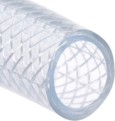uxcell PVC Tubing 3/4 Inch X 3.3 Ft Clear Braided Flexible High-Pressure Hose