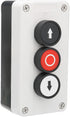Hitommy 3-Button Control Station with Up Down Arrows, Stop Button, White and Black Housing, Industrial Push Button Box
