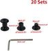 20 Sets M5×5mm Black Leather Rivets Stainless Steel Binding Screws F6×6mm Belt Screws for Crafting, Leather, DIY Accessories