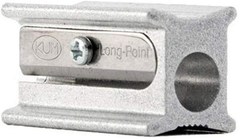Kum 104.06.01 Magnesium Alloy 1-Hole Steel Blade Long Point Pencil Sharpeners for Precise Sharpening
