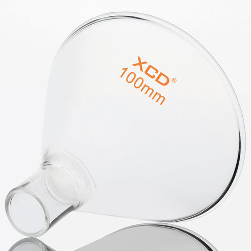 XCD Glass Powder Funnel, Borosilicate Glass Heavy Wall Short Stem Funnel for Precise Powder Transfers