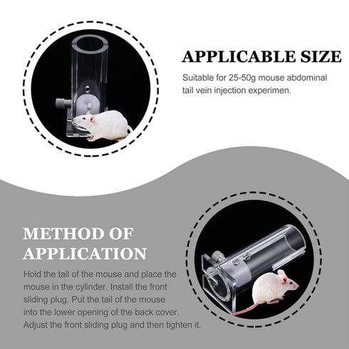 1pc Mouse Holder Mice Restrainer Clamp Stand Abdominal Injection Mice Cages Lab Equipment Retainers Organic Glass Mice Fixing Tool Acrylic