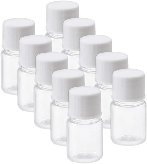 uxcell 10pcs Plastic Lab Chemical Reagent Bottle, 5ml/0.17oz Wide Mouth Sealing Liquid Storage Container