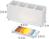NIUBEE Acrylic Pen Holder 4 Compartments, White Pencil Organizer Cup for Countertop Desk Storage