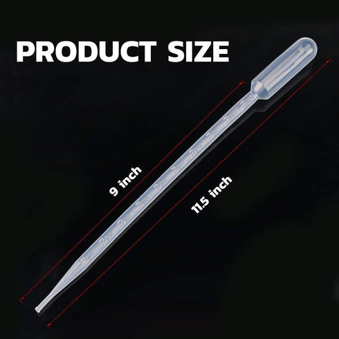 100PCS 10ml Transfer Pipettes Disposable Calibrated Liquid Dropper Plastic Pasteur with Graduated for Science Laboratory