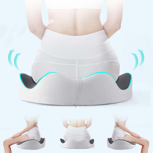 Tailbone Seat Cushion for Office Chair Orthopedic Memory Foam Coccyx Support Pad Sciatica Pain Relief Back Comfort