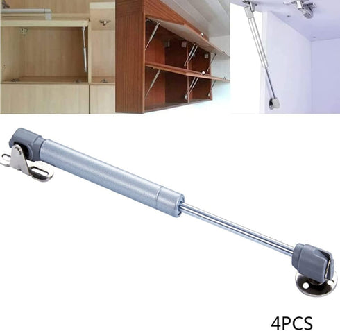 80N/18 lb Gas Strut Cabinet Hinge Safety Lift Support, 6" Length, 4 Set, Silver