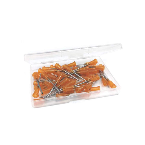 15 Ga 1 Inch Blunt Tip Dispensing Needle with Luer Lock, Precision Applicator, Amber, 50 PCS