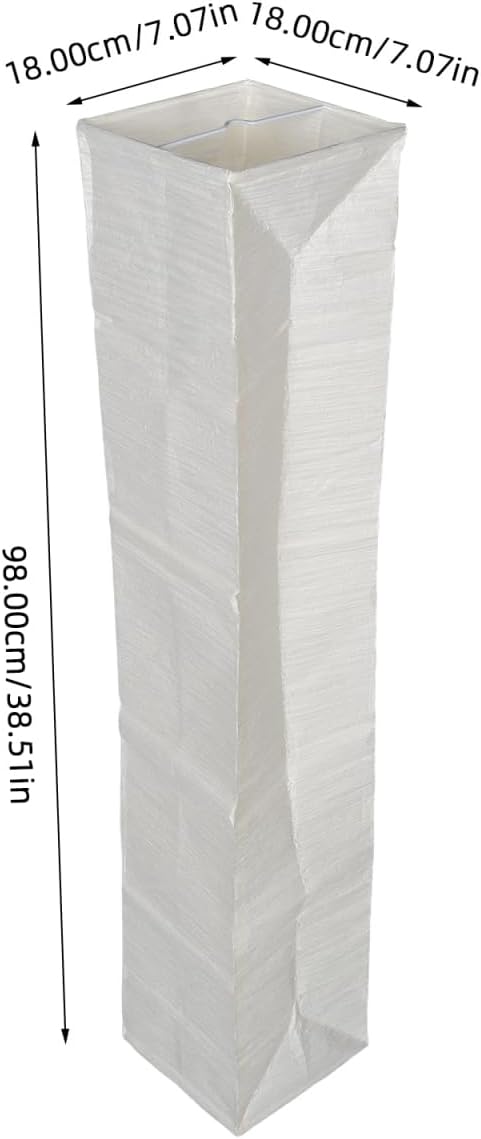 37" Hemobllo Japanese Paper Floor Lamp Shade Replacement, Beige Rice Paper Standing Cover with Iron Frame, Foldable