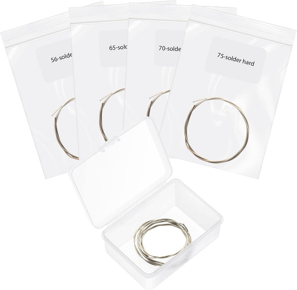 4 Pieces Silver Solder Wire, 4 Types for Jewelry Making, Repair Electronics, Easy Soft to Hard