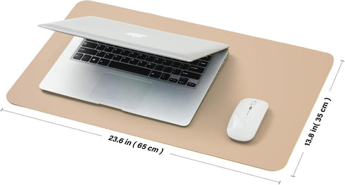 Desks(Apricot,23.6"x 13.8") Cork Desk Mat - Small Dual-Sided Desk Pad for Office and Home - Desk Organization