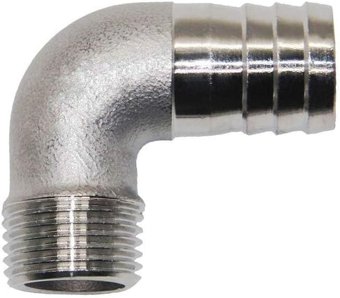 Beduan Stainless Steel Elbow 3/4" Hose Barb x 1/2" Male NPT Home Brew Pipe Fitting
