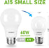 YukiHalu A15 LED Light Bulbs, 60W Equivalent, E26 Base, 2700K/3000K/5000K White, Pack of 6