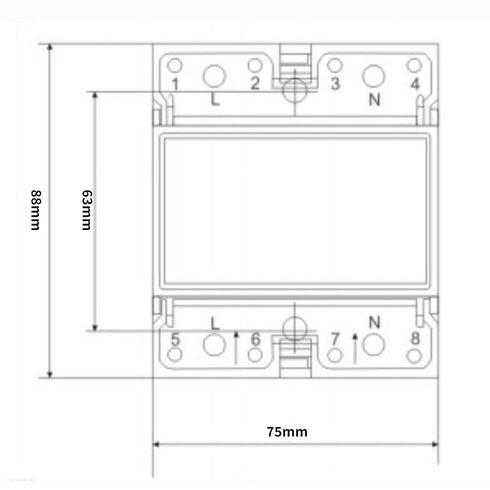 Electric Meter, KWh Meter, Single Phase 4P LED DIN-rail Power Consumption Wattmeter Energy Meter, 10-40A