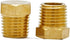 YOUHO 1/4" Npt Adapter for Pipe Fittings - Brass Pipe Fitting Hex Head Plug with Thread (3 Packs)