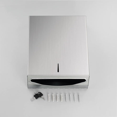 Paper Towel Dispenser Wall Mount - Multifold Trifold Paper Towel Dispensers, Large Capacity Stainless Steel Tissue