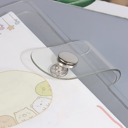 Clear A7 Binder Wallet - PVC Budget Binder with Snap Button Closure, 6 Rings Loose Leaf Notebook Cover