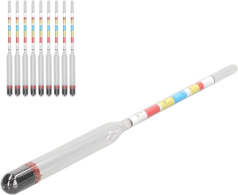10Pcs 3 Wine Making Meter Home Brewing Beer Hydrometer Test Jar Scales Household SuppliesTemperature Resistantwith