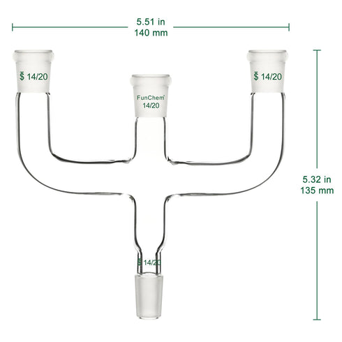 4-Way Claisen Distillation Adapter with 14/20 Joint
