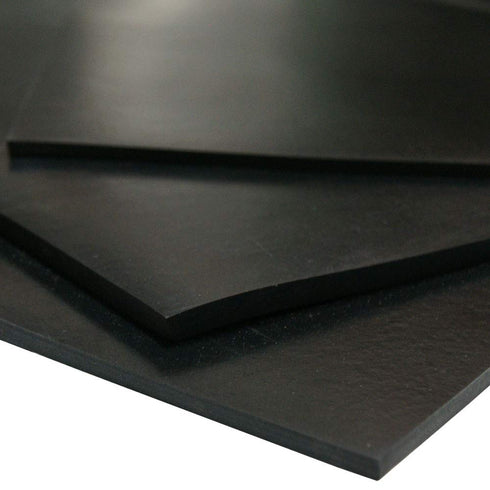 Neoprene Sheet, 50A Durometer, Smooth Finish, Black, 0.032" Thickness, 12" x 12"