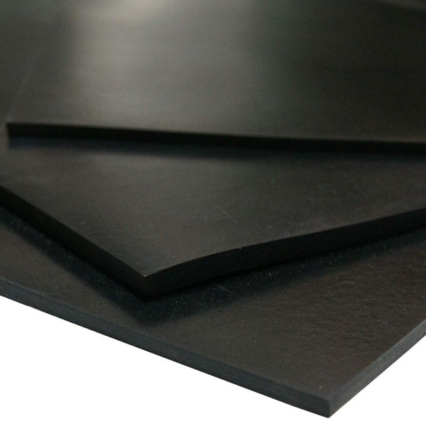 Neoprene Sheet, 50A Durometer, Smooth Finish, Black, 0.032" Thickness, 12" x 12"