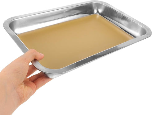 Hemoton Stainless Steel Dissection Tray,Anatomy Tray,Stainless Steel Wax Tray,Wax Dissecting Tray,Metal Wax Tray,Lab Dissecting Pan Dissection Plate,Lab Medical Tray,A4 Metal Dissecting Tray Tool by Hemoton