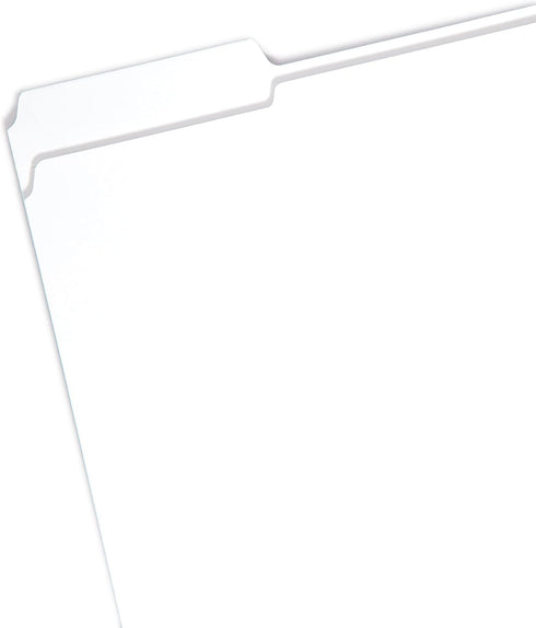 Smead File Folder, Reinforced 1/3-Cut Tab, Letter Size, White, 100 per Box