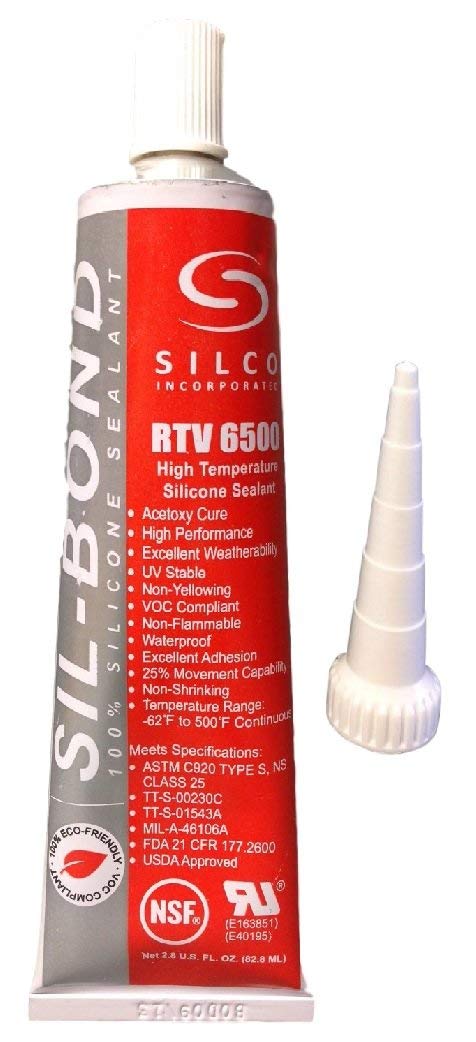 Sil-Bond RTV 6500 High Temperature Silicone, Industrial Grade, Red (2.8oz)