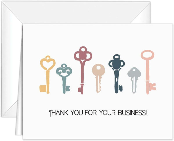 SBLABELS House Key Thank You For Your Business Cards / 50 Home