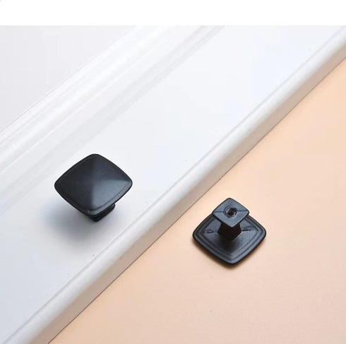 PILYON 2 Kitchen Cabinet Handle Pcs Aluminum Handle Black Cabinet Bedside Drawer Pull Handle, Type C-Single Hole